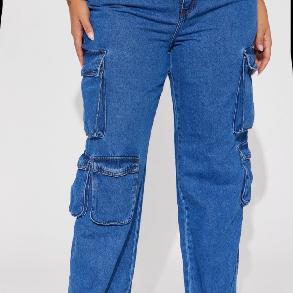 Fashion Nova Blue Flare Wide Leg Jeans